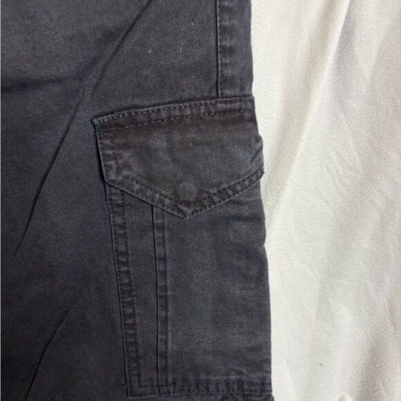 Rogue State Pants Mens 33x32 Herringbone Cargo Canvas Tactical Charcoal Gray - Picture 2 of 4